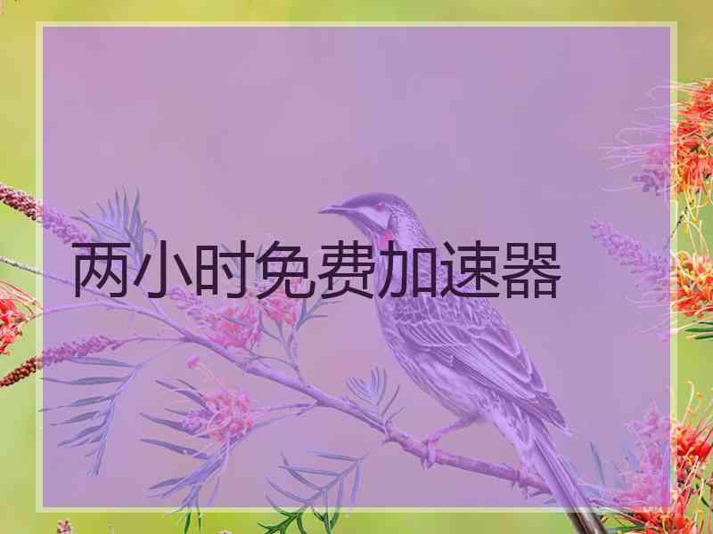 两小时免费加速器