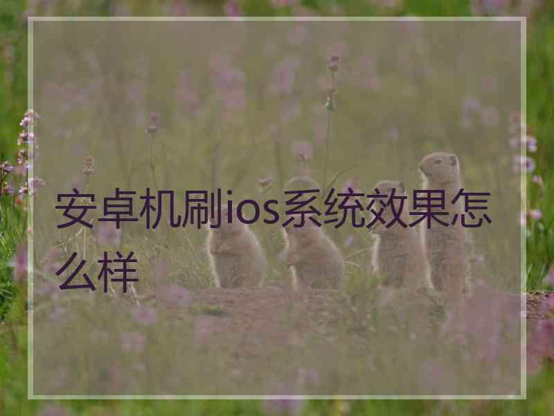 安卓机刷ios系统效果怎么样