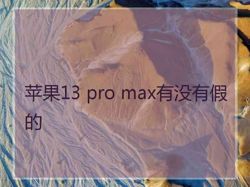 苹果13 pro max有没有假的