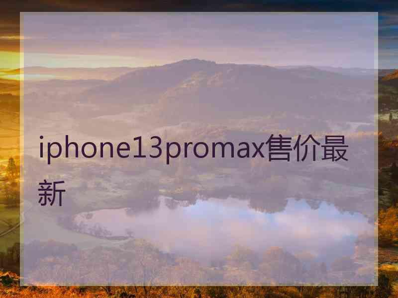 iphone13promax售价最新