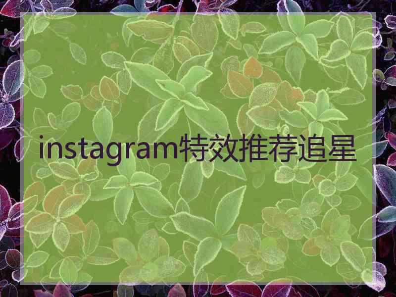 instagram特效推荐追星