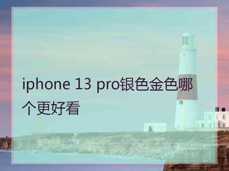 iphone 13 pro银色金色哪个更好看