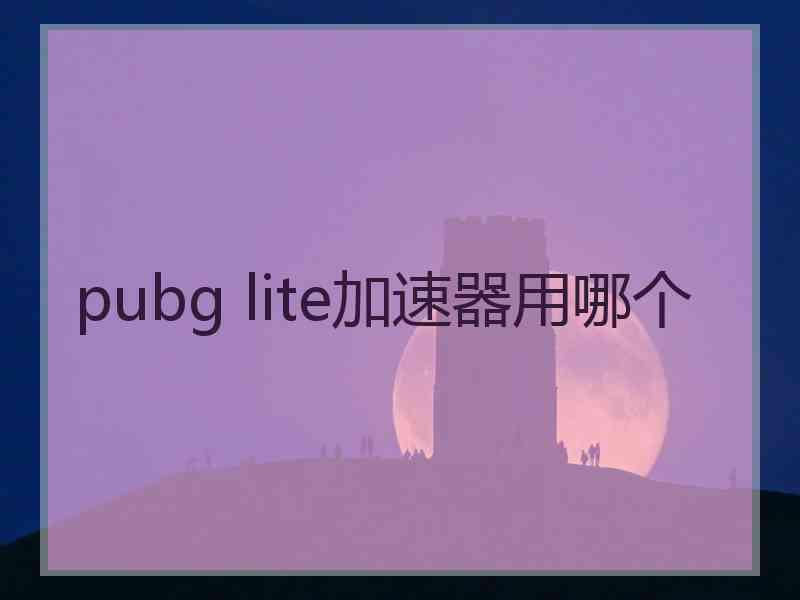 pubg lite加速器用哪个