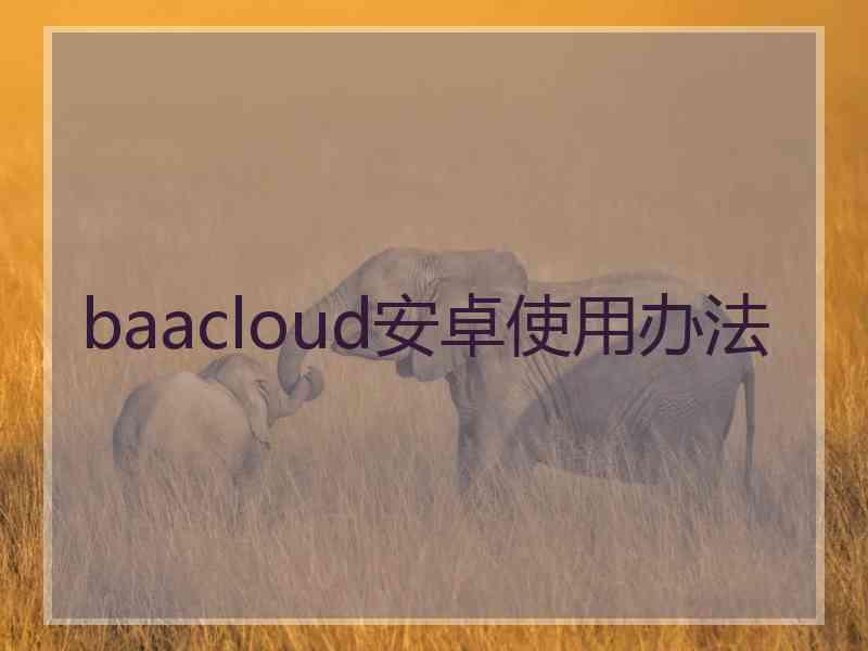 baacloud安卓使用办法