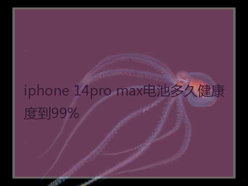 iphone 14pro max电池多久健康度到99%