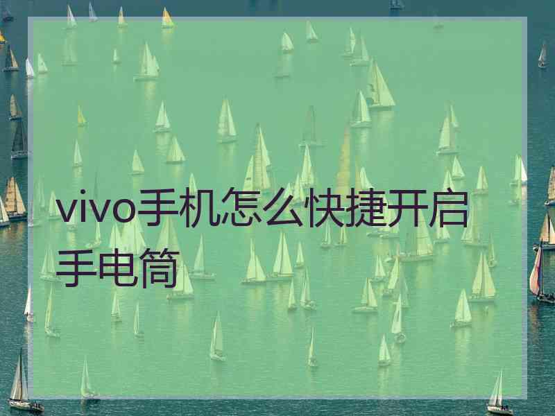 vivo手机怎么快捷开启手电筒