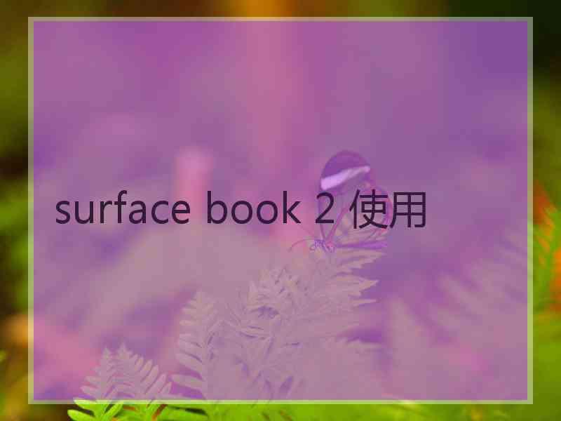 surface book 2 使用