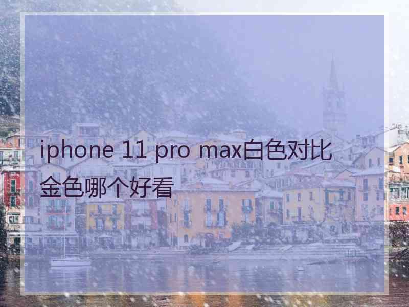 iphone 11 pro max白色对比金色哪个好看