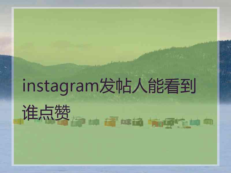 instagram发帖人能看到谁点赞