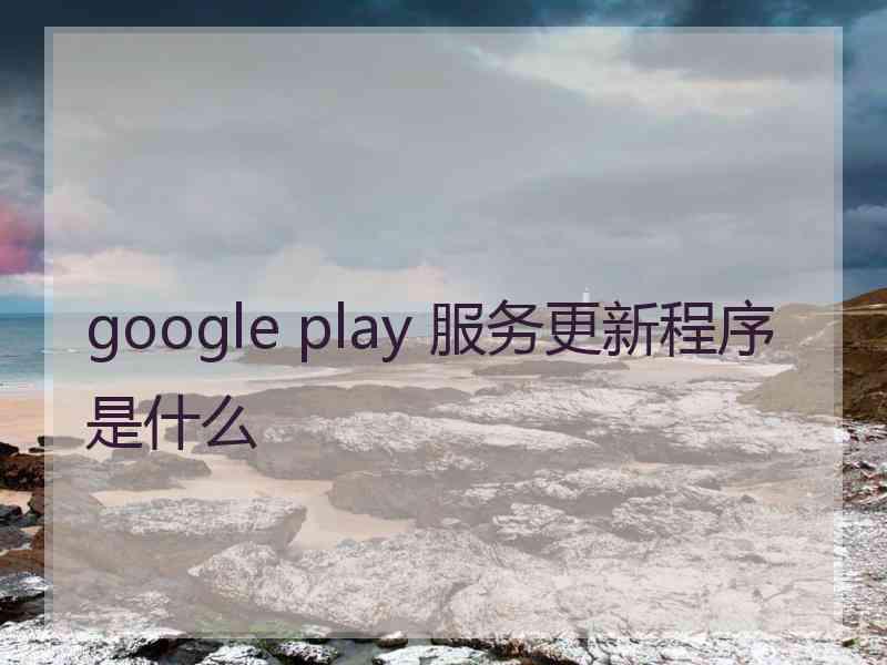 google play 服务更新程序是什么