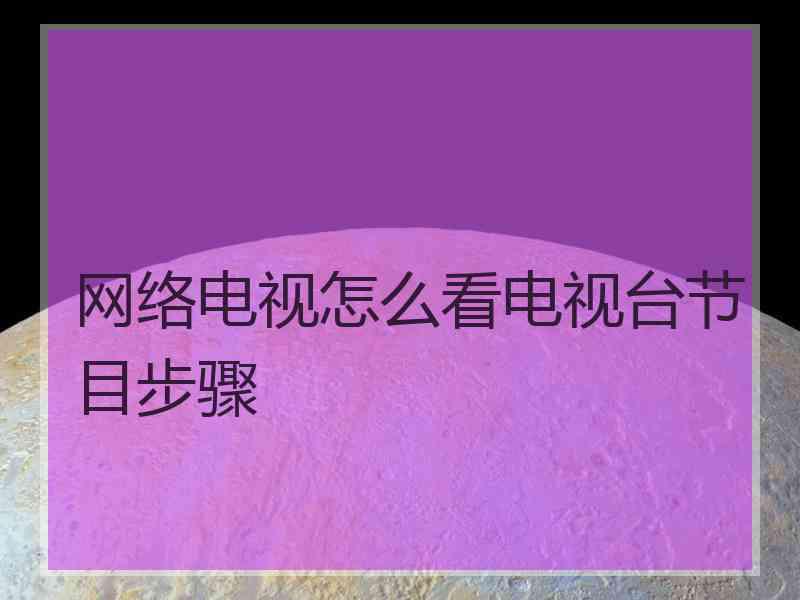 网络电视怎么看电视台节目步骤