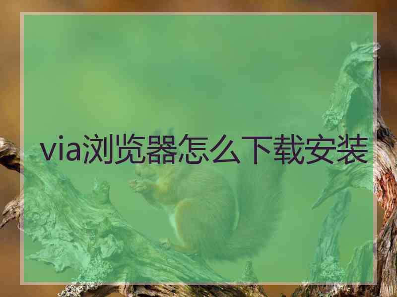 via浏览器怎么下载安装