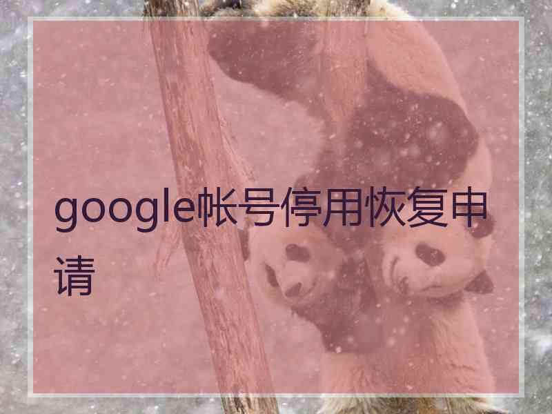 google帐号停用恢复申请