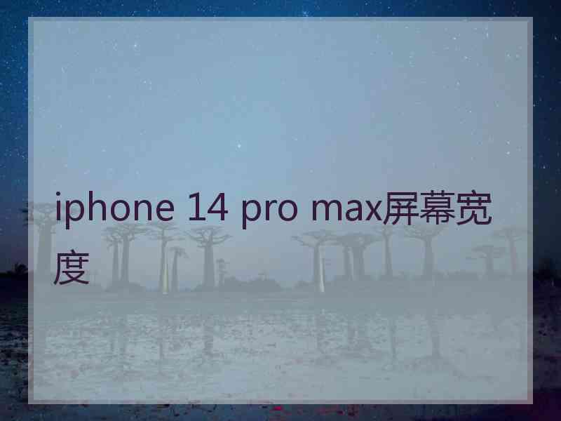 iphone 14 pro max屏幕宽度