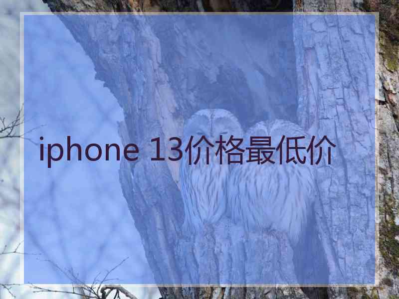 iphone 13价格最低价