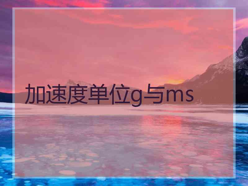 加速度单位g与ms