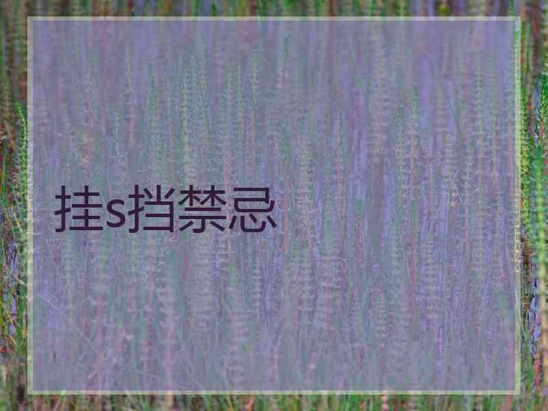 挂s挡禁忌