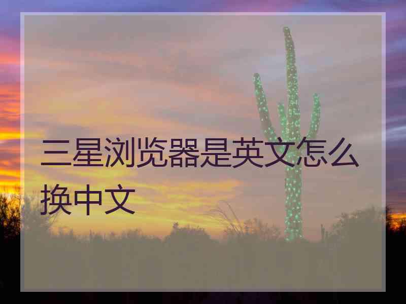 三星浏览器是英文怎么换中文