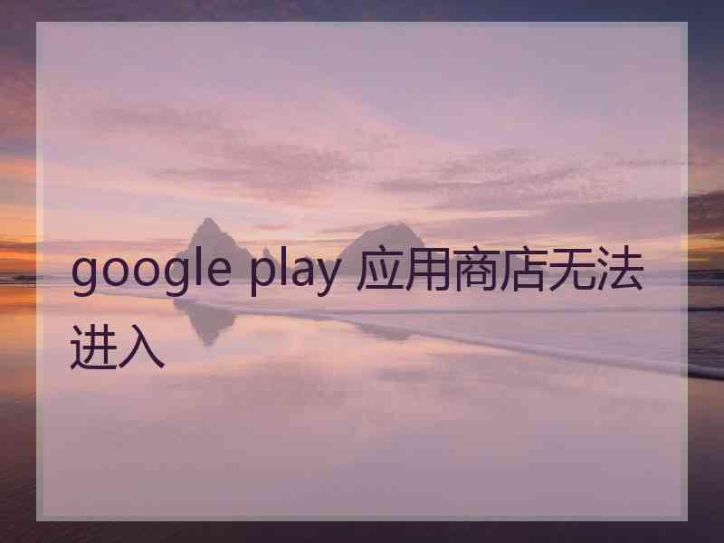 google play 应用商店无法进入