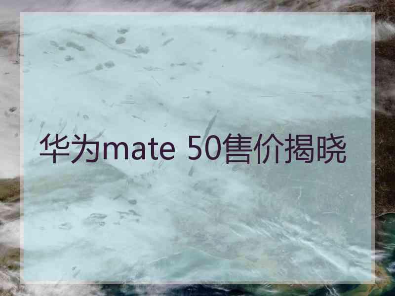 华为mate 50售价揭晓