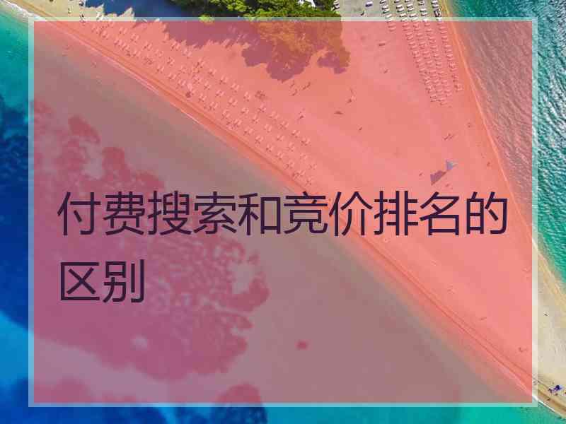 付费搜索和竞价排名的区别