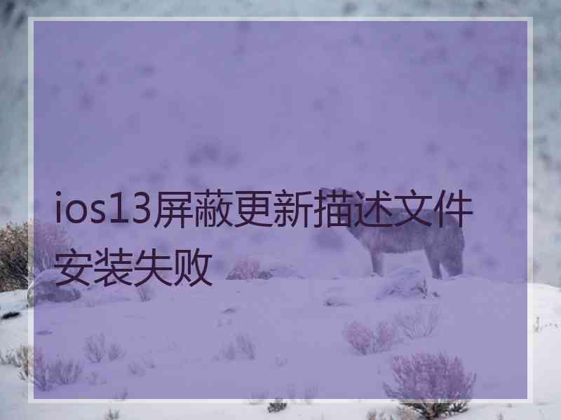 ios13屏蔽更新描述文件安装失败