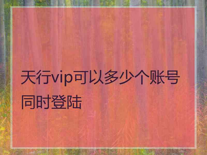 天行vip可以多少个账号同时登陆