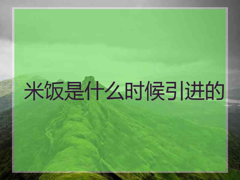 米饭是什么时候引进的