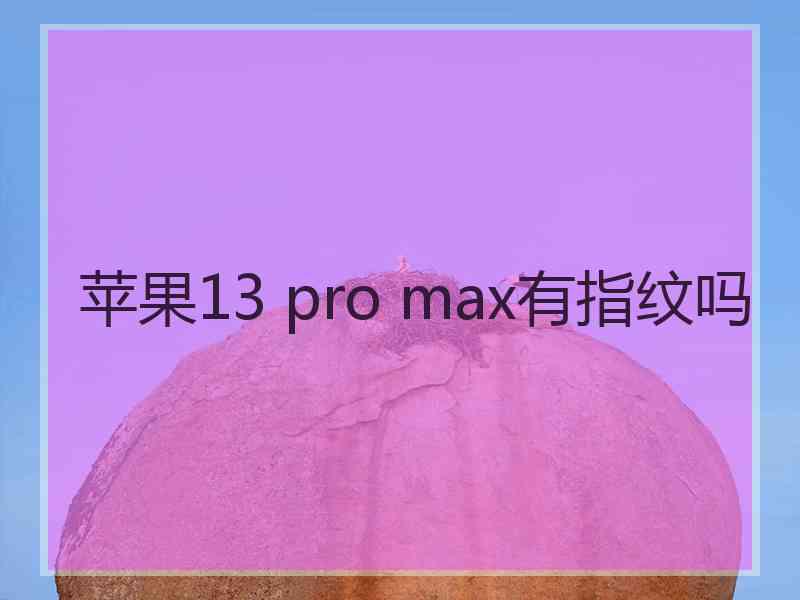 苹果13 pro max有指纹吗