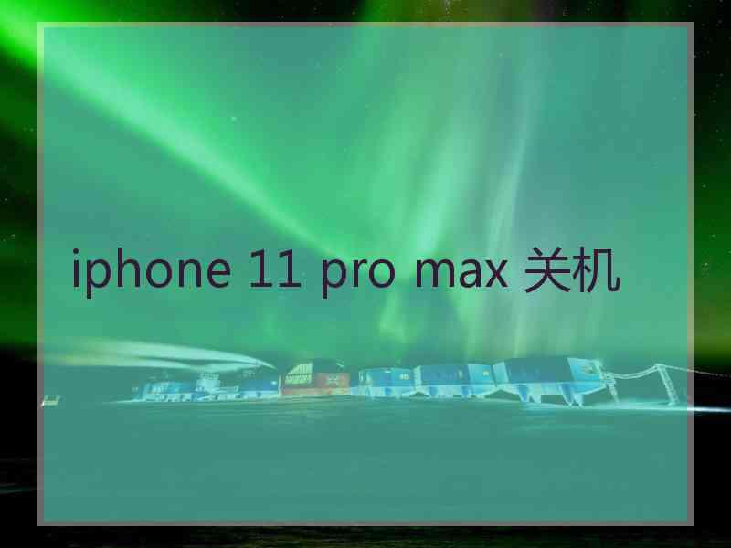 iphone 11 pro max 关机