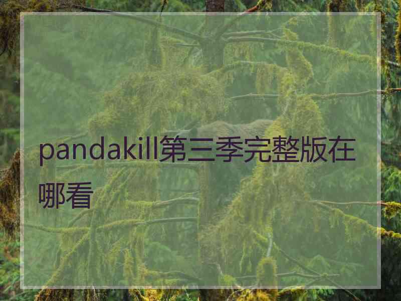 pandakill第三季完整版在哪看