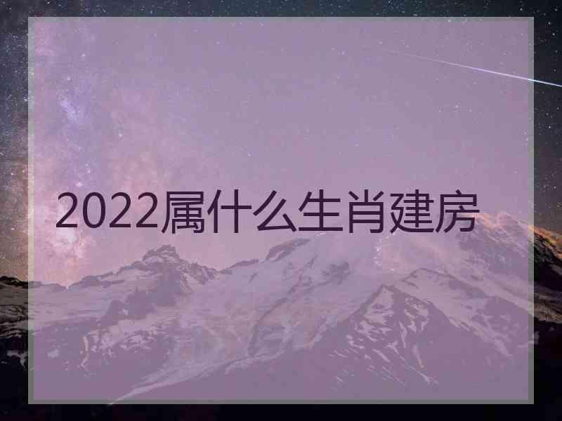 2022属什么生肖建房