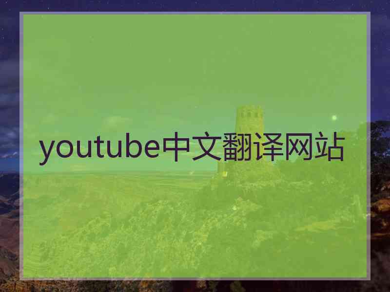 youtube中文翻译网站