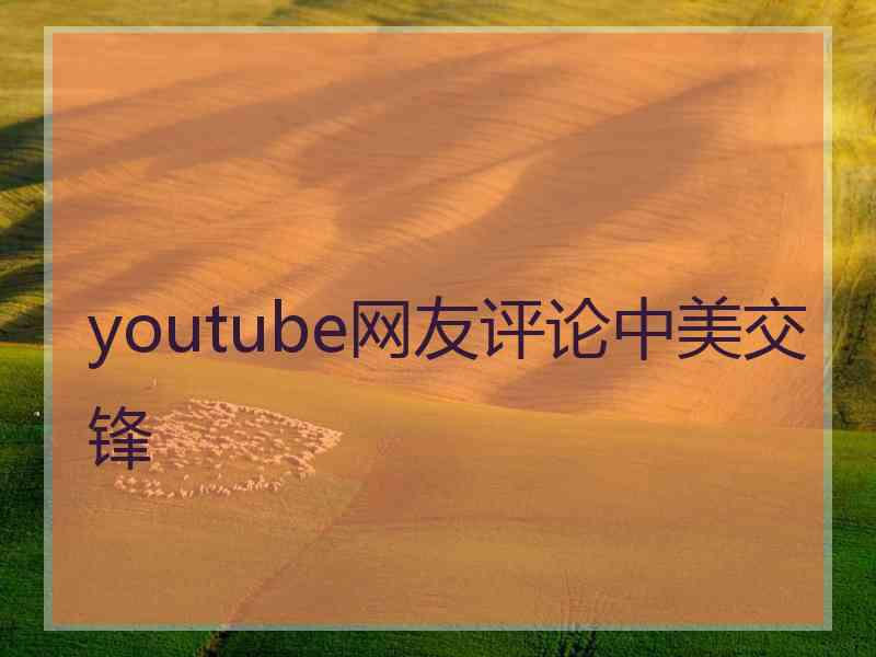 youtube网友评论中美交锋