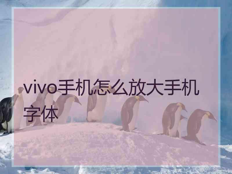 vivo手机怎么放大手机字体