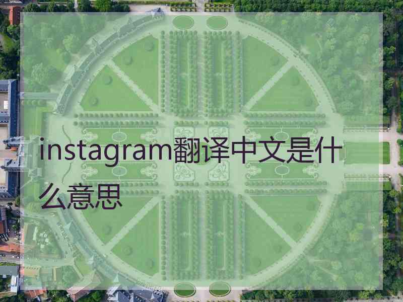 instagram翻译中文是什么意思