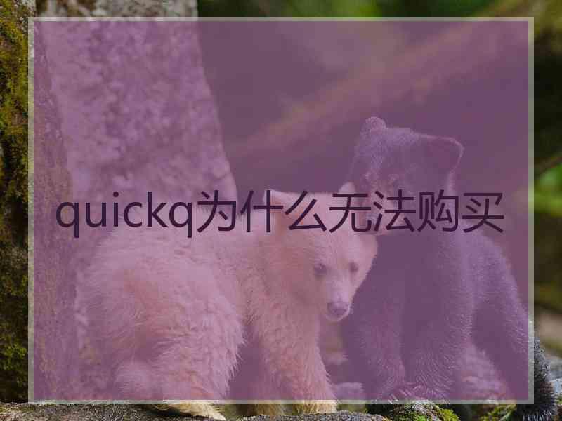 quickq为什么无法购买