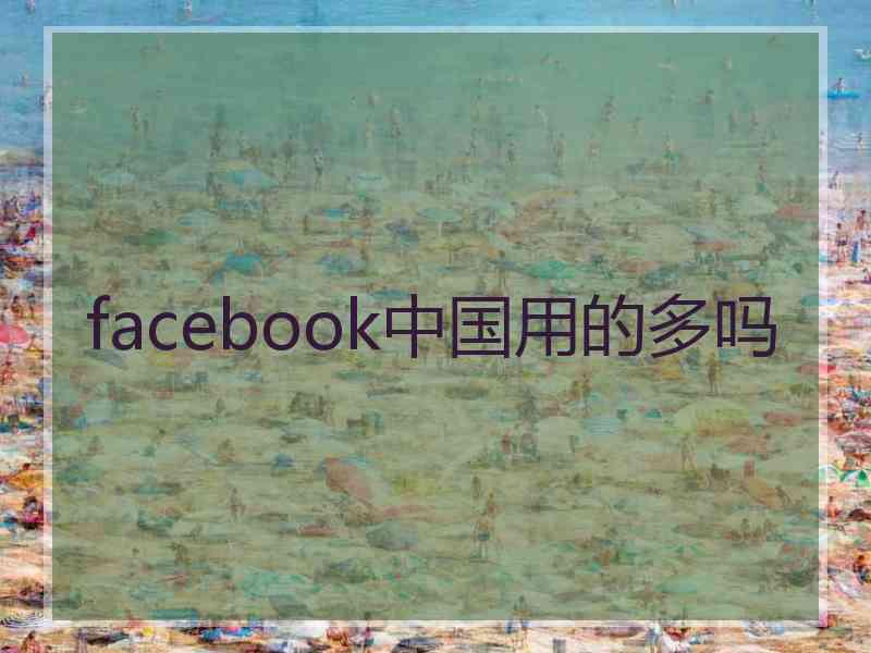 facebook中国用的多吗