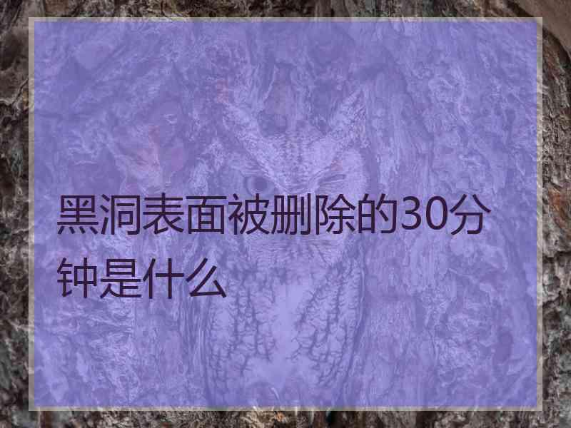 黑洞表面被删除的30分钟是什么