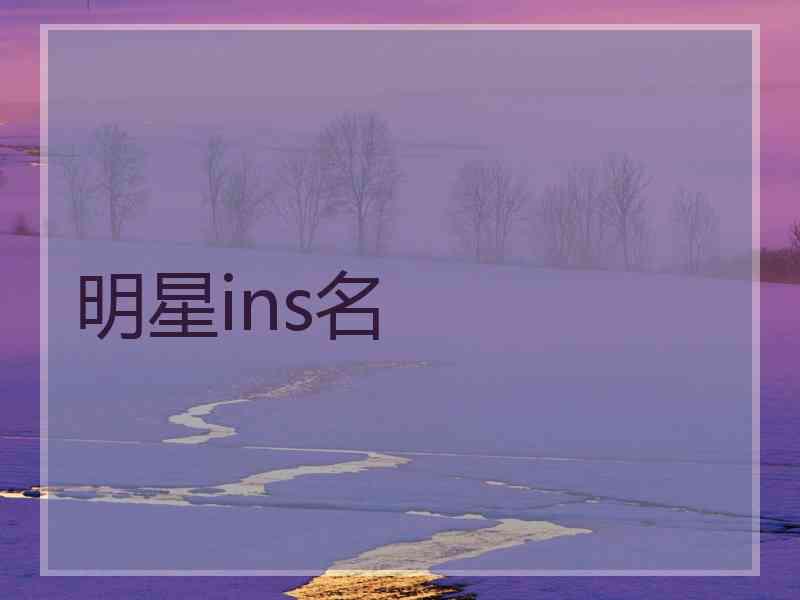 明星ins名