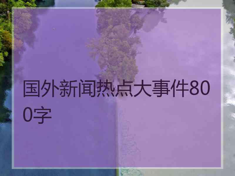 国外新闻热点大事件800字