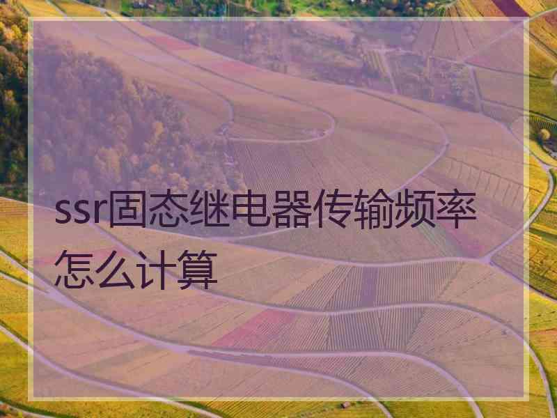 ssr固态继电器传输频率怎么计算