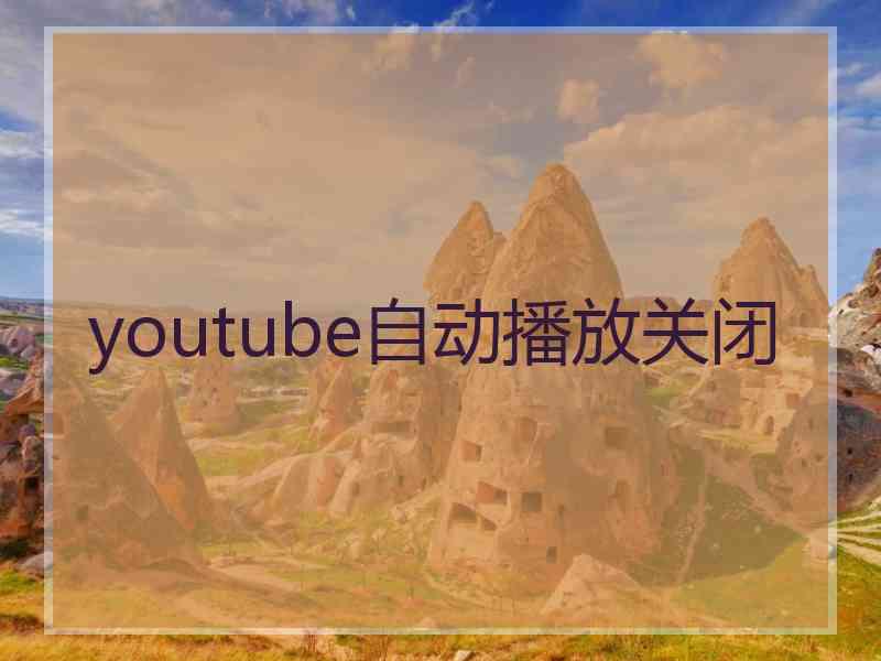 youtube自动播放关闭