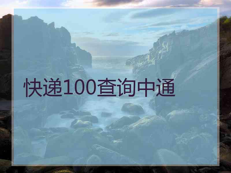 快递100查询中通