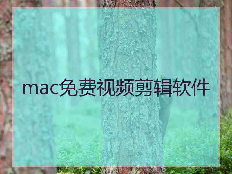 mac免费视频剪辑软件