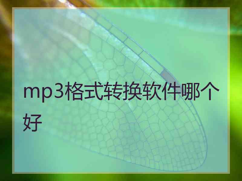 mp3格式转换软件哪个好