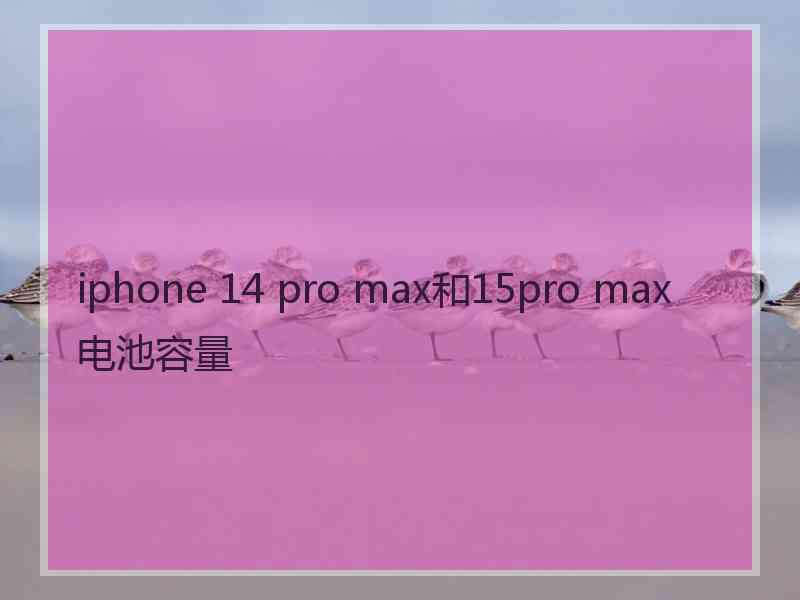 iphone 14 pro max和15pro max电池容量