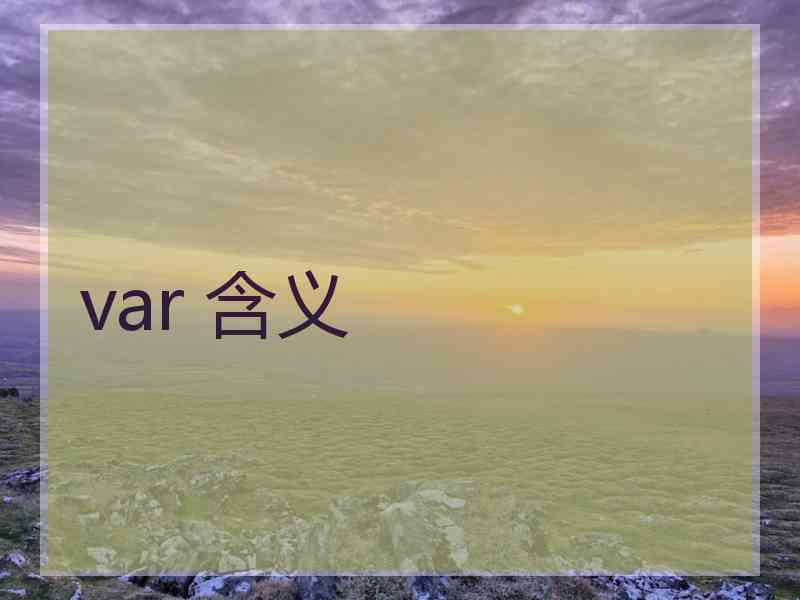 var 含义