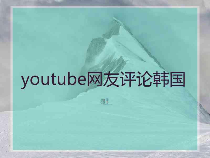 youtube网友评论韩国