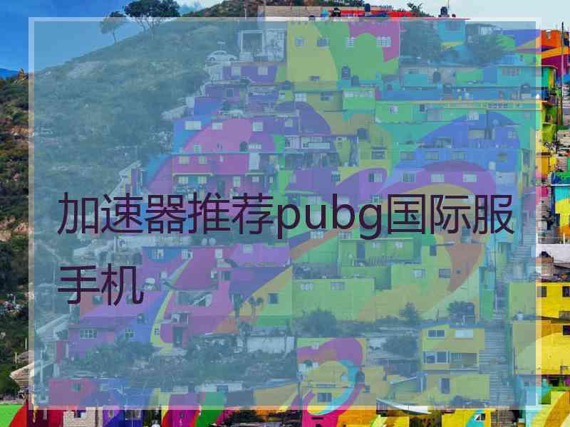 加速器推荐pubg国际服手机